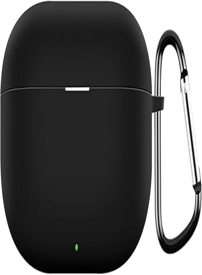 USTIYA Case for Realme Buds T300 / T310 Protective Silicone Case with Keychain Cover (Black)